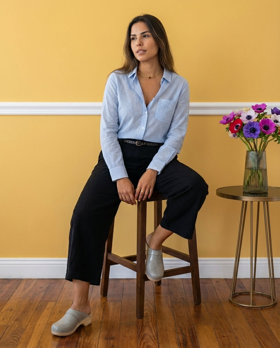 קבקבי עץ אפור בהיר לק