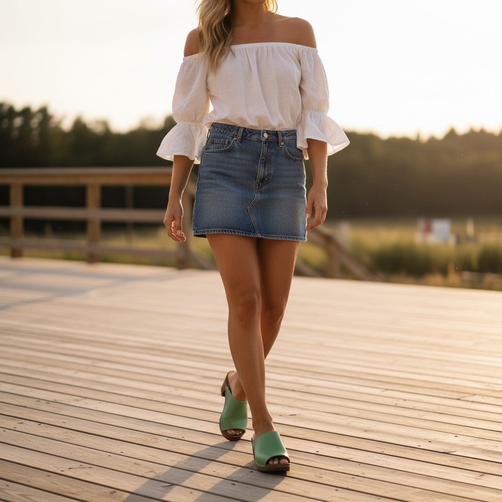 קבקבי עץ פיפ טו ירוק עקב גבוה