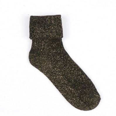 גרב לורקס שחורה עם כסף