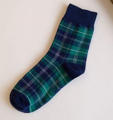 גרביים משובצים ירוק וכחול