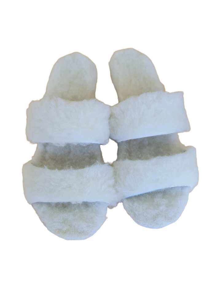 כפכפי סליידר פרווה לבן