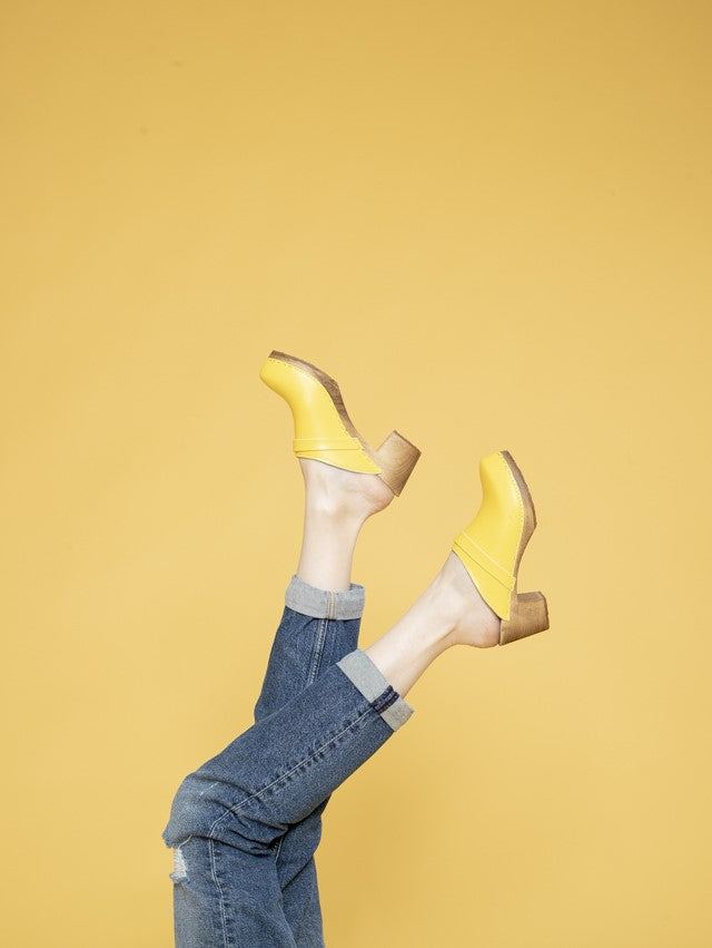 קבקבי עץ רונה צהוב גבוה