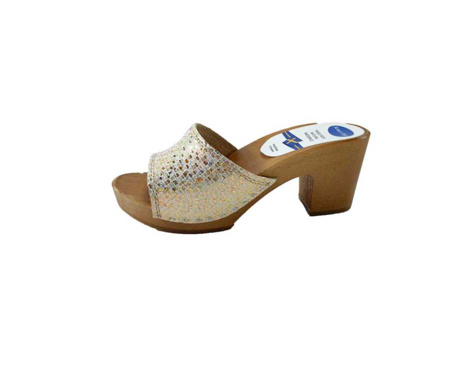 כפכפי עץ קייט זהב