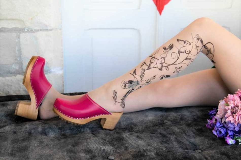 כפכפי עץ מילנה ורוד פוקסיה