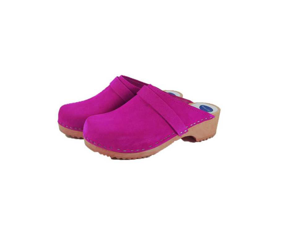 כפכפי עץ ורוד פוקסיה