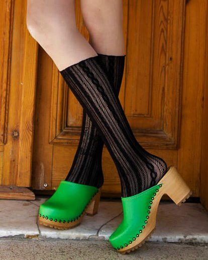 קבקבי עץ מילנה עקב גבוה צבע ירוק