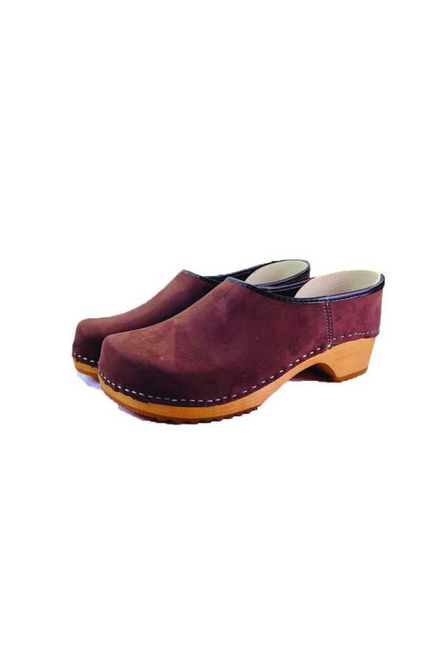 קבקבי עץ סגורים קרולינה חום נובוק RONA CLOGS (1)