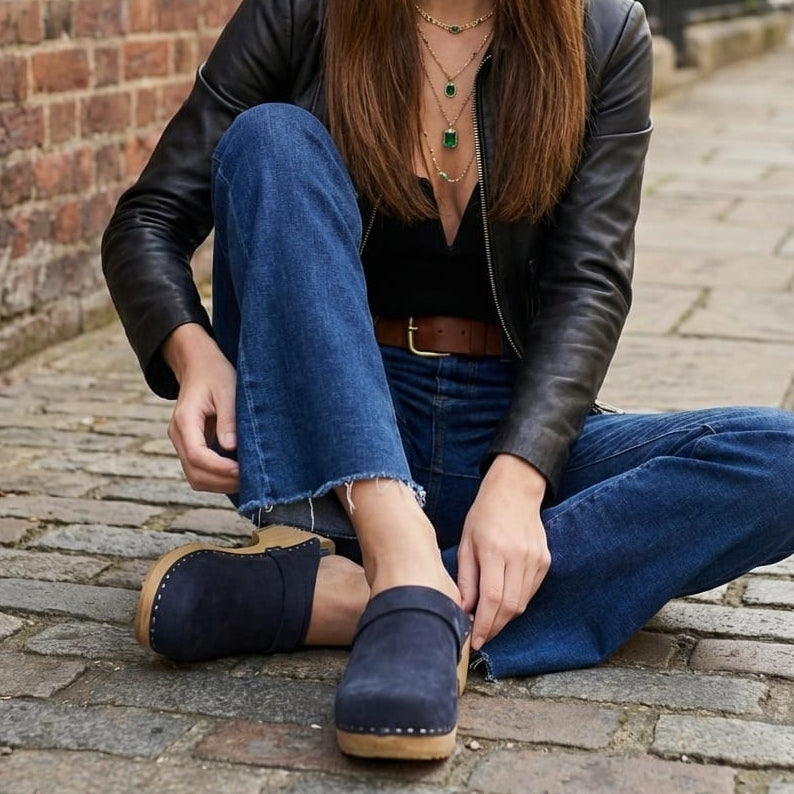 קבקבי עץ כחול נובוק עקב בינוני