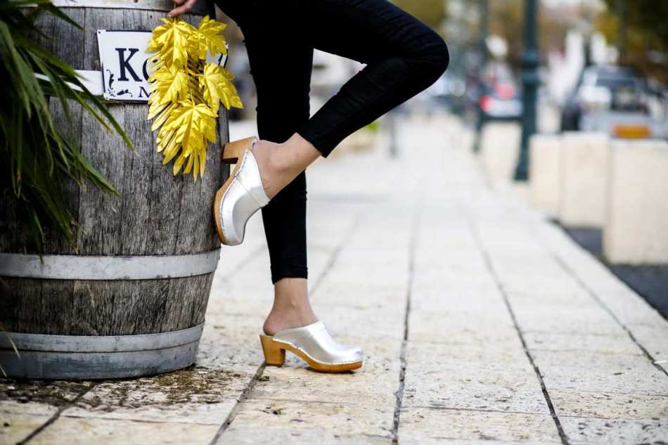 כפכפים הולנדים גבוהים כסף