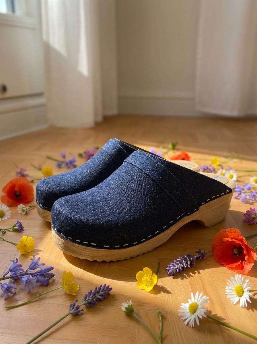 קבקבי עץ ג'ינס מושלם עקב בינוני