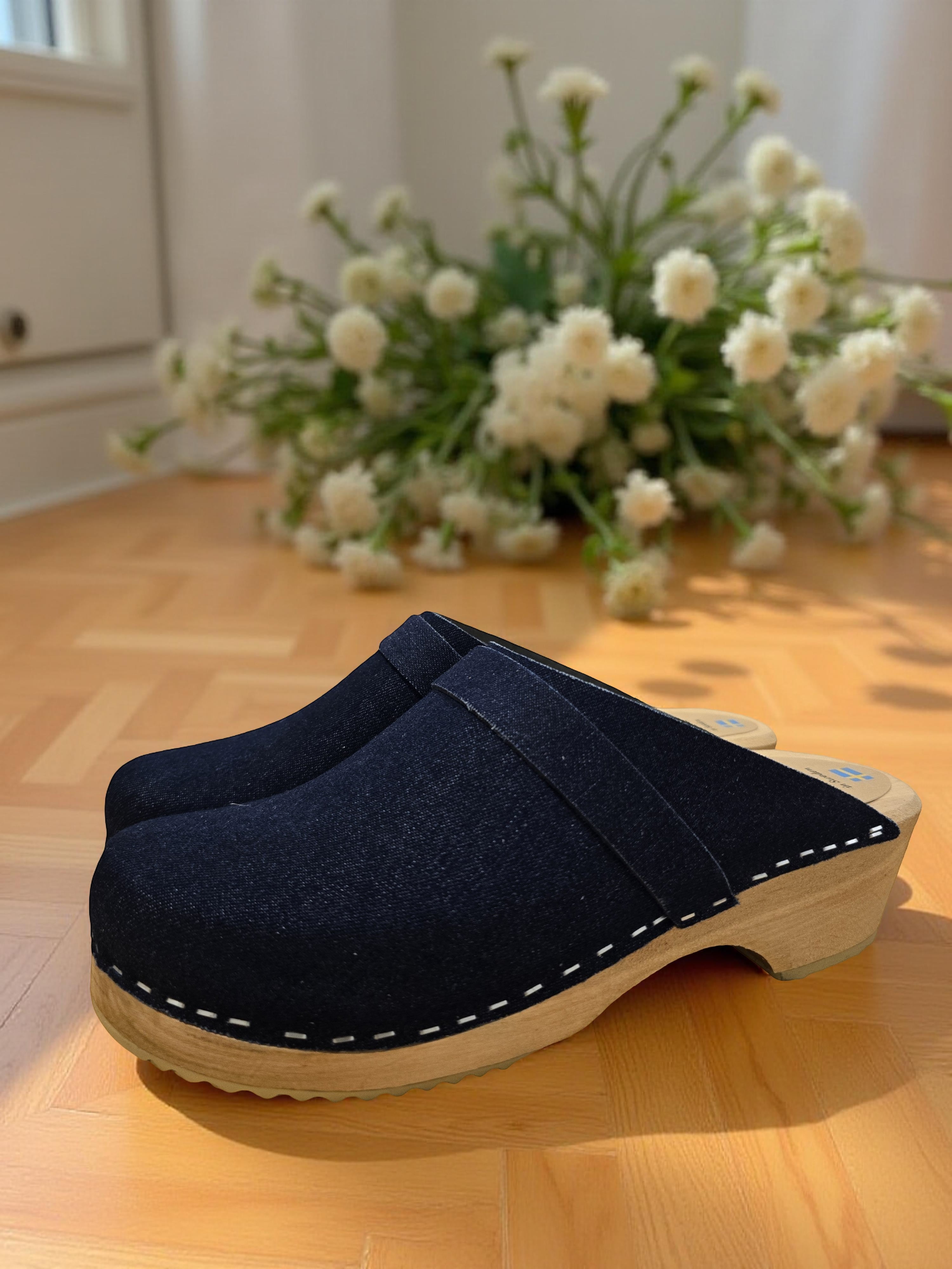 קבקבי עץ ג'ינס מושלם עקב בינוני