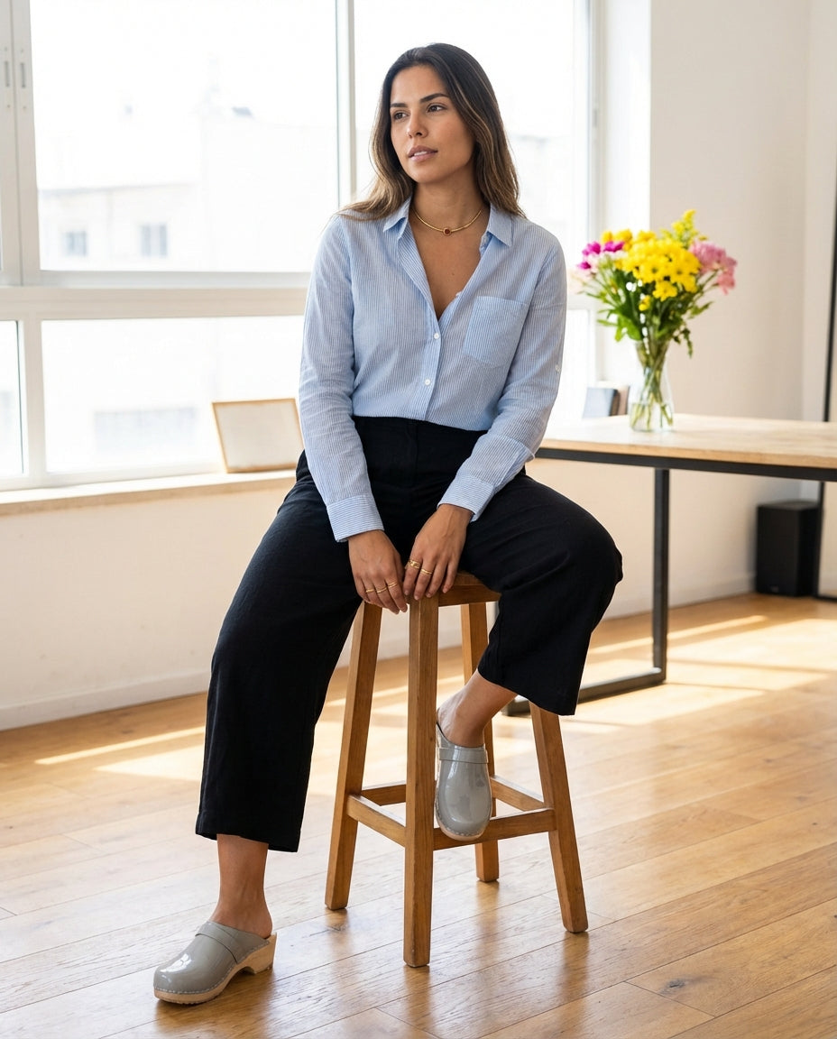 קבקבי עץ אפור בהיר לק