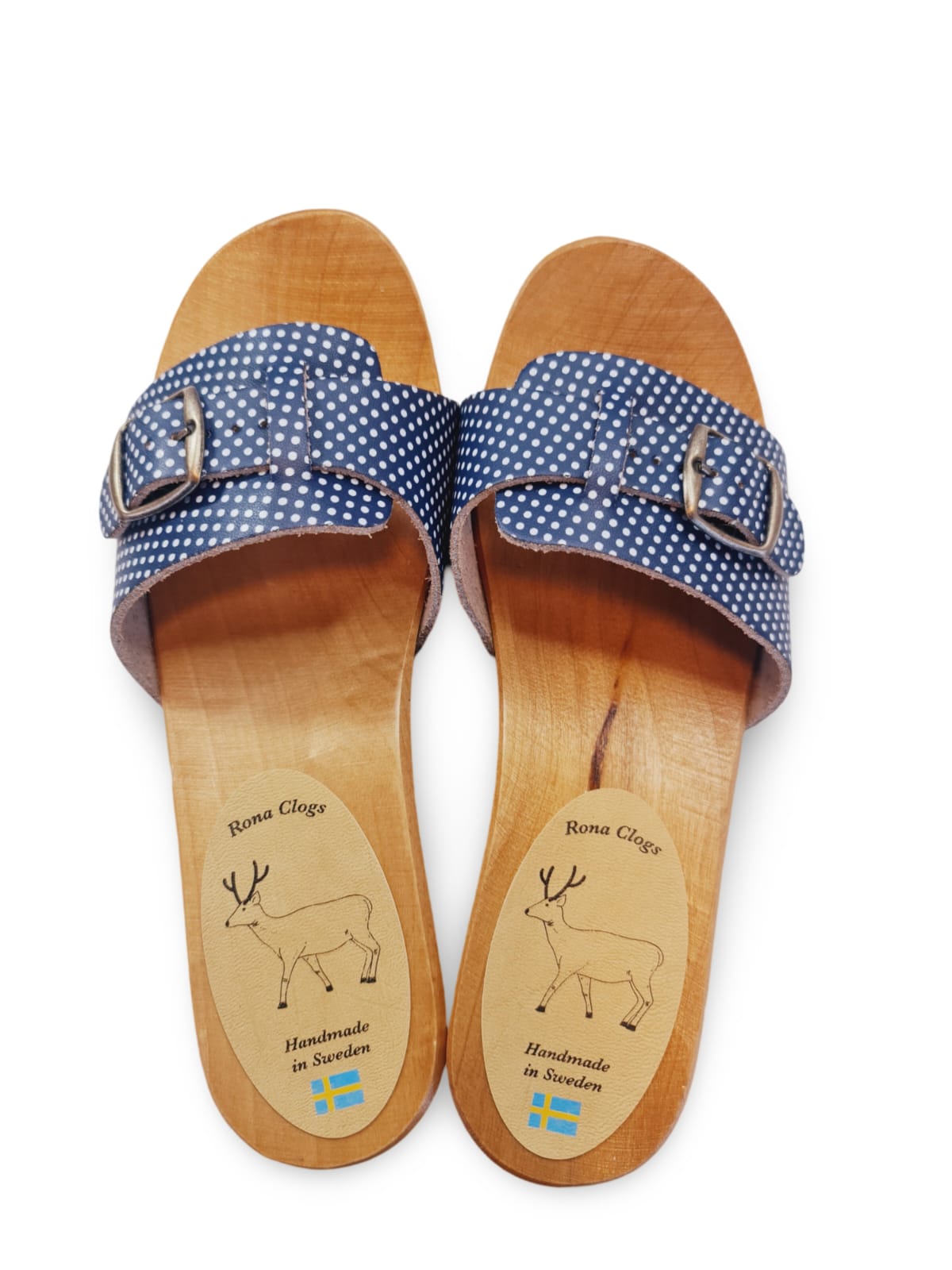 קבקבי עץ אוליביה כחול נקודות