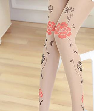 גרביון פרחים אדומים