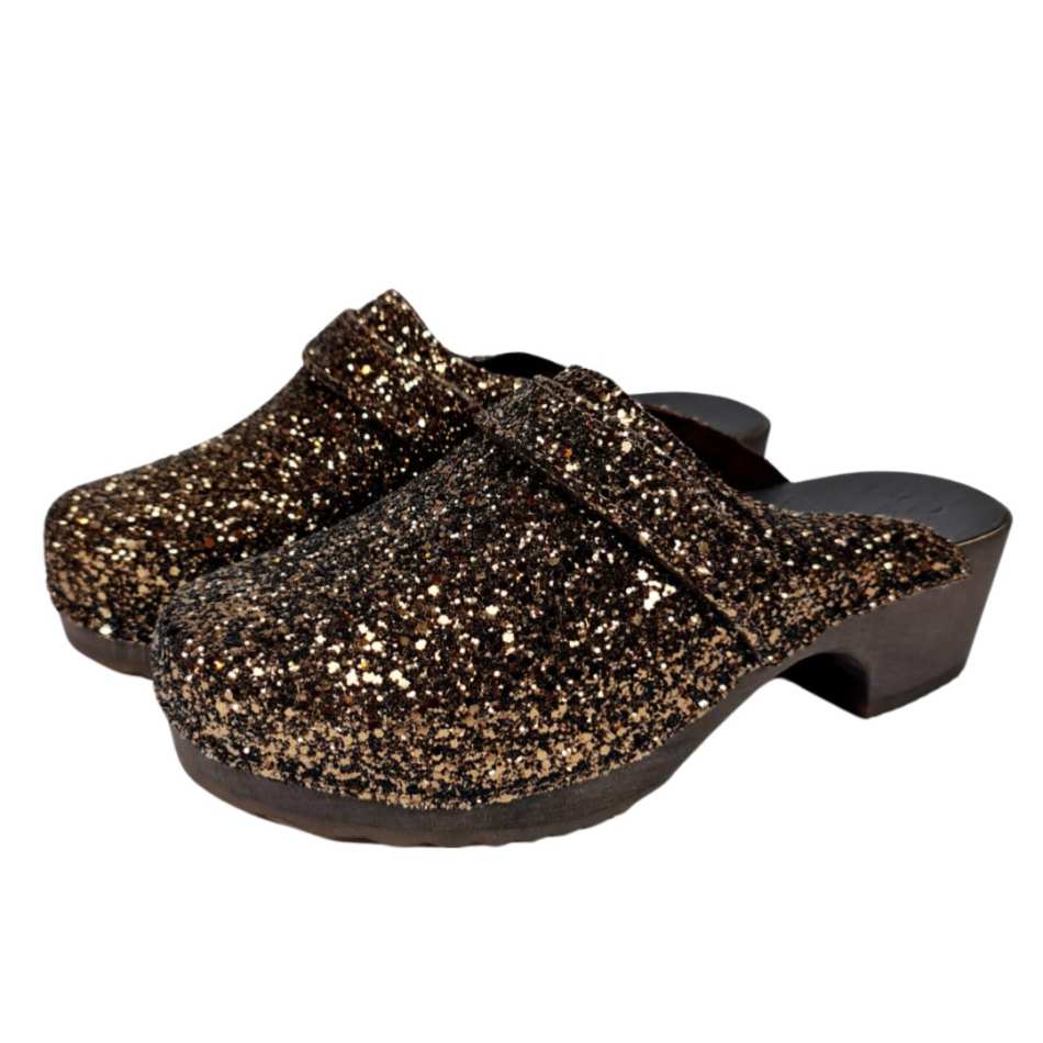 כפכפי עץ פנטזי זהב כהה