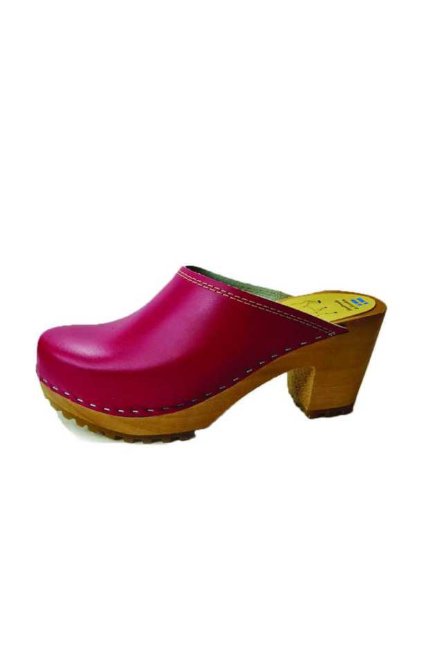 כפכפי עץ שוודים דגם מילנה ורוד פוקסיה