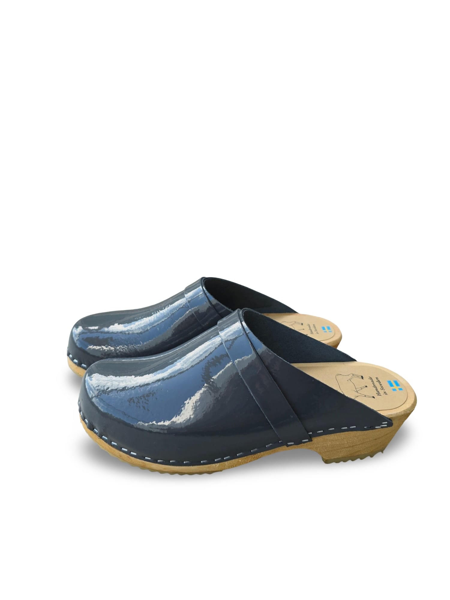 כפכפי עץ אפור לק