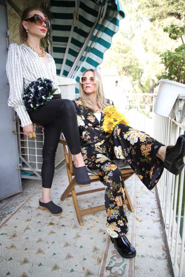 כפכפי עץ סגורים שחור דגם קרולינה