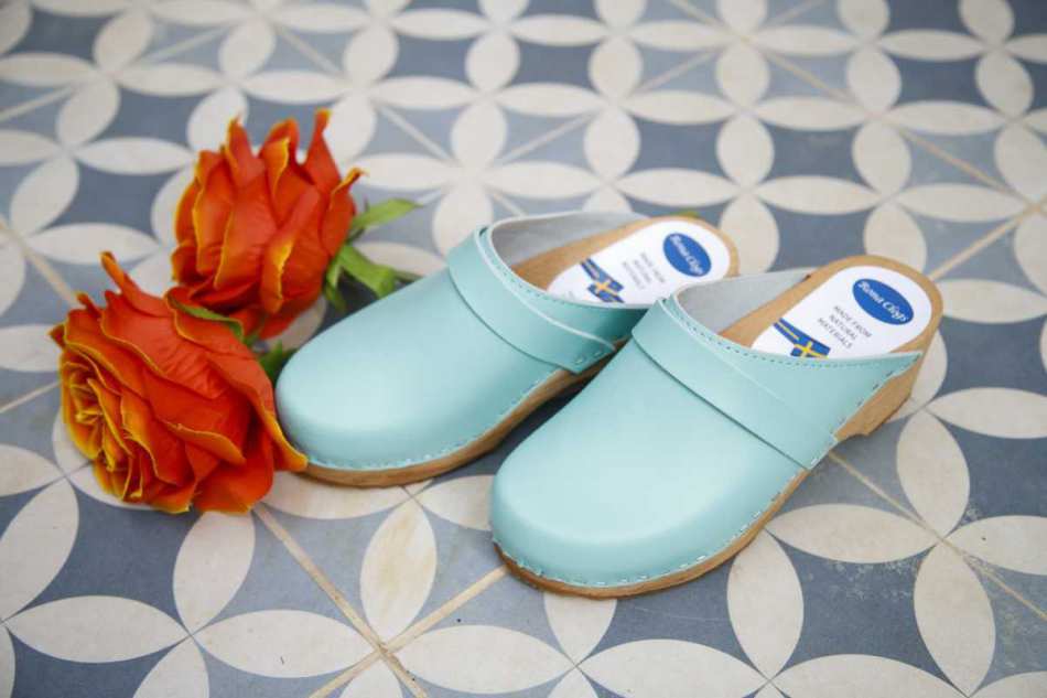RONA CLOGS קבקבי עץ טורקיז