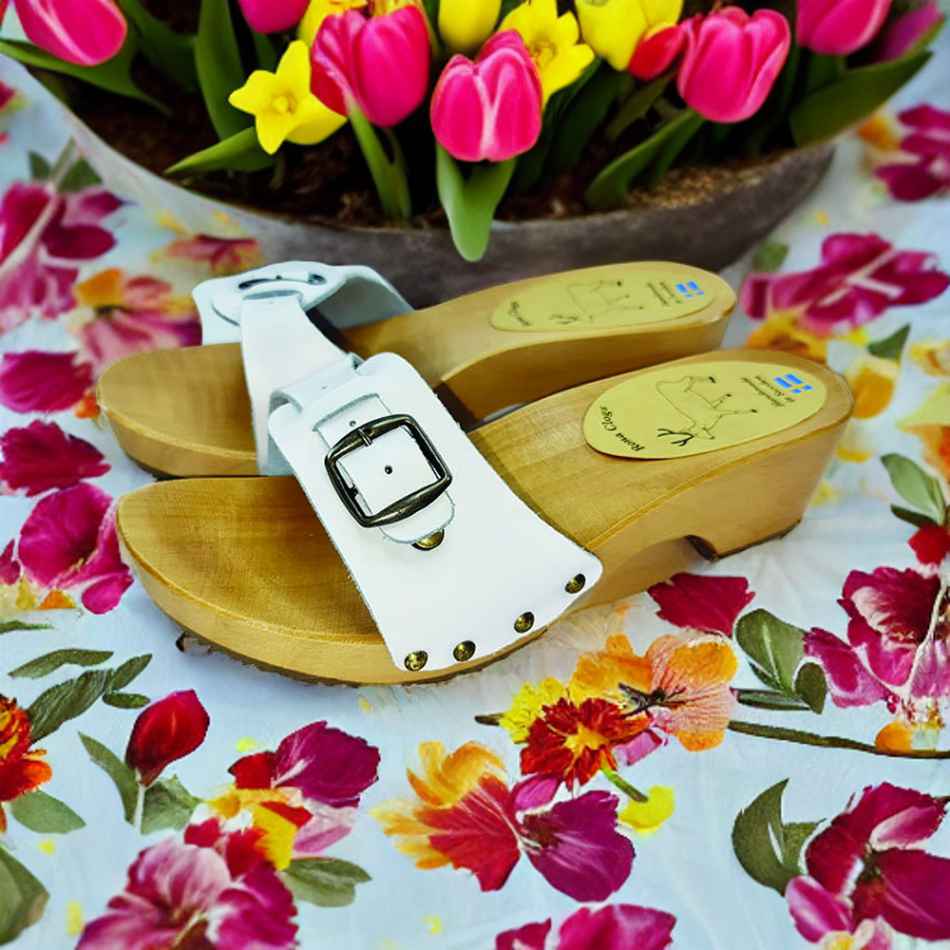 כפכפי עץ רונה אוליביה שול לבן