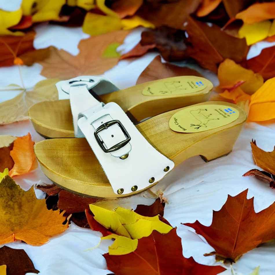 כפכפי עץ רונה כפכפי שול אוליביה לבן