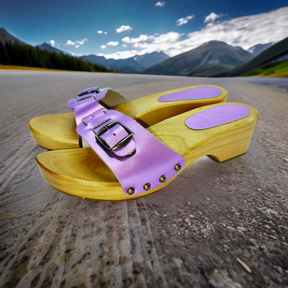 כפכפי עץ רונה כפכפי שול אוליביה סגול