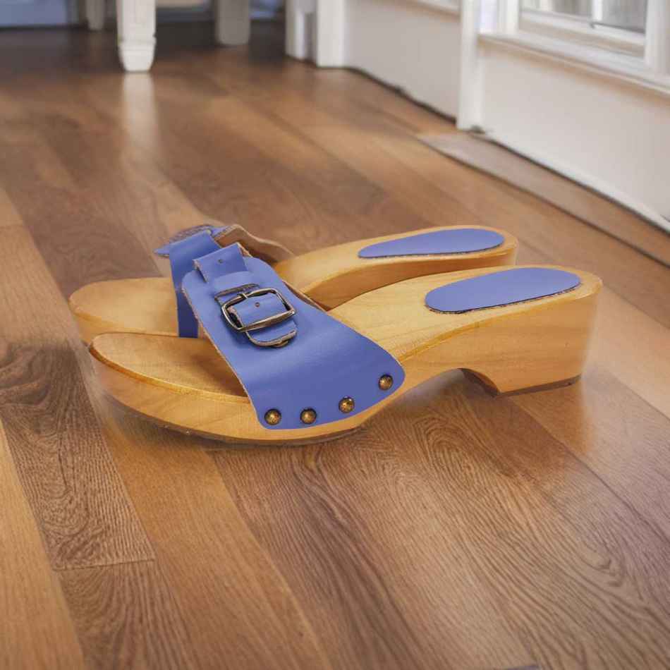 כפכפי עץ רונה אוליביה שול כחול