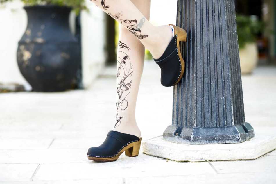 קבקבי עץ שחור מט עקב גבוה